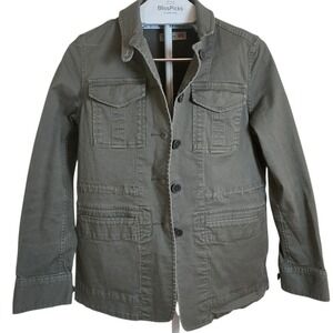 Tomas Maier Uniqlo Cotton Utility Jacket Women Drawstring Waist Olive XS